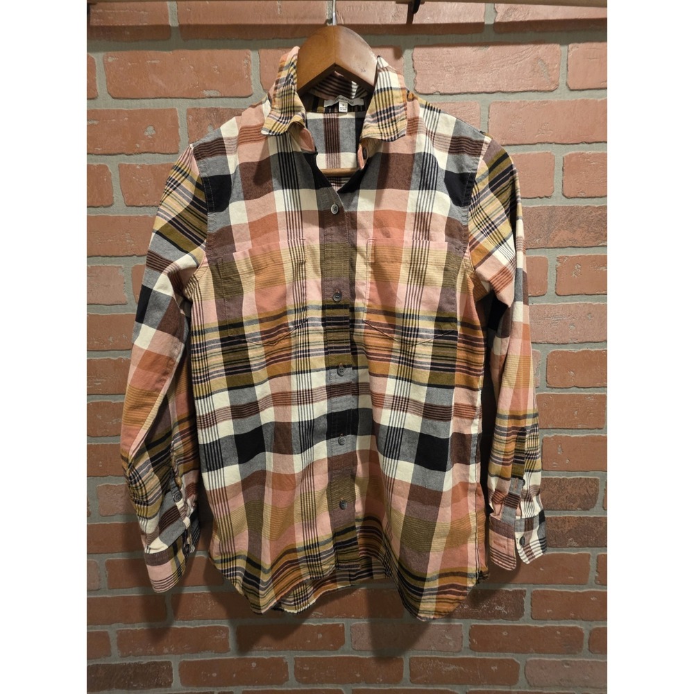 Madewell Women's Plaid Long Sleeve Size 5 Stretchy Blouse Genz Genx Y2k Sku 65